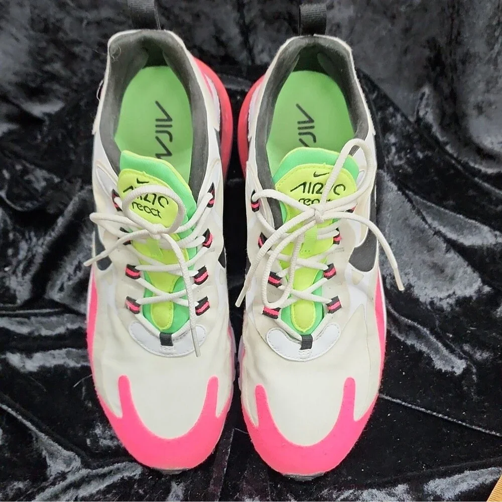 Nike Air Max 270 React Hyper Pink CJ0619-101 Low Top Lace-Up 2020 US size 10